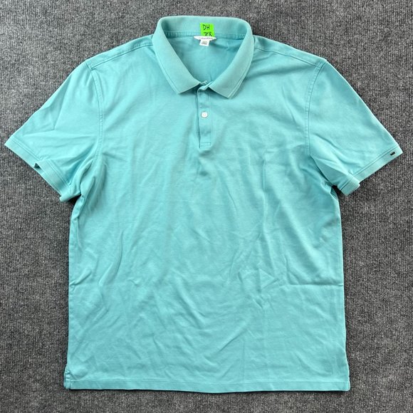 Calvin Klein Other - Calvin Klein Shirt Adult Large Polo Cotton Aqua Blue Short Sleeve Casual Mens